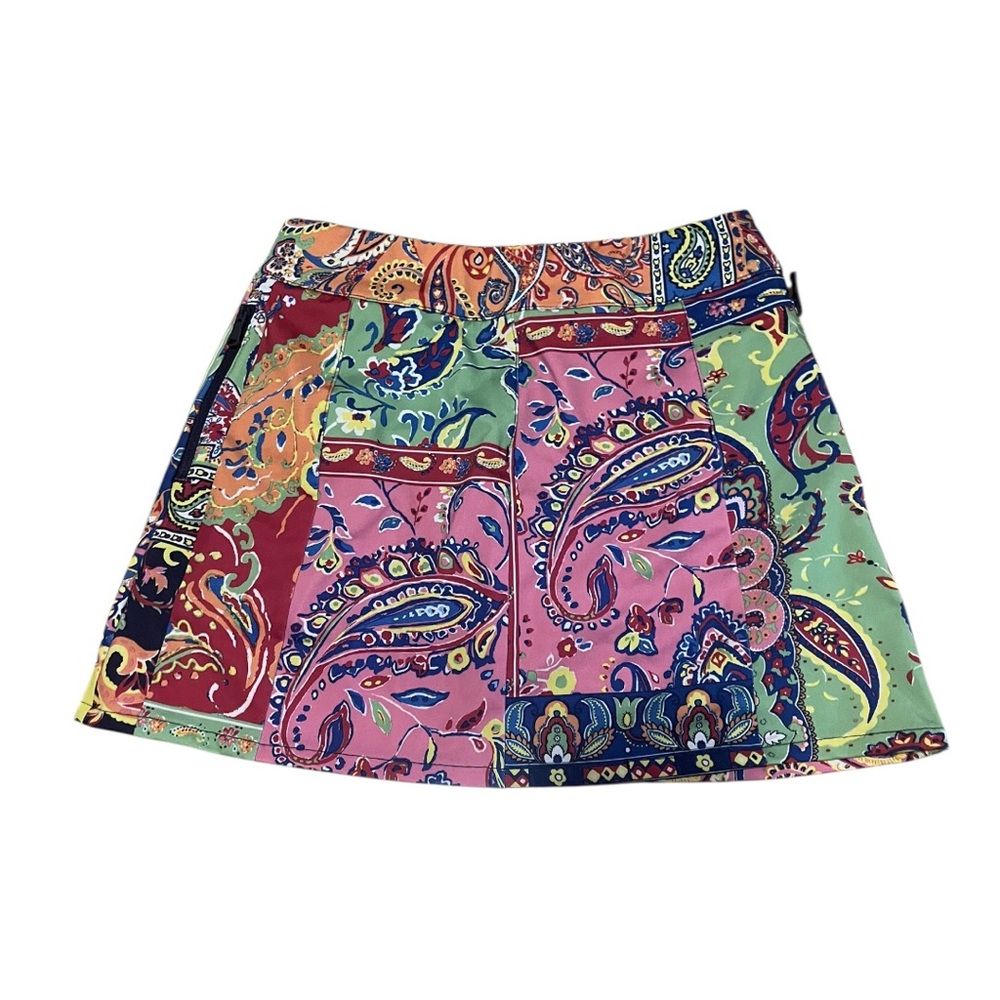 Ralph Lauren Multicolor Paisley and White Eyelet Golf/Tennis Skorts